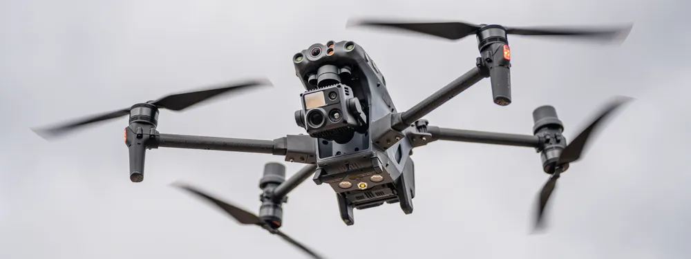 DJI Matrice drone flying.