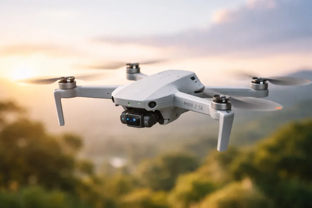 DJI Mini 2 SE flying.