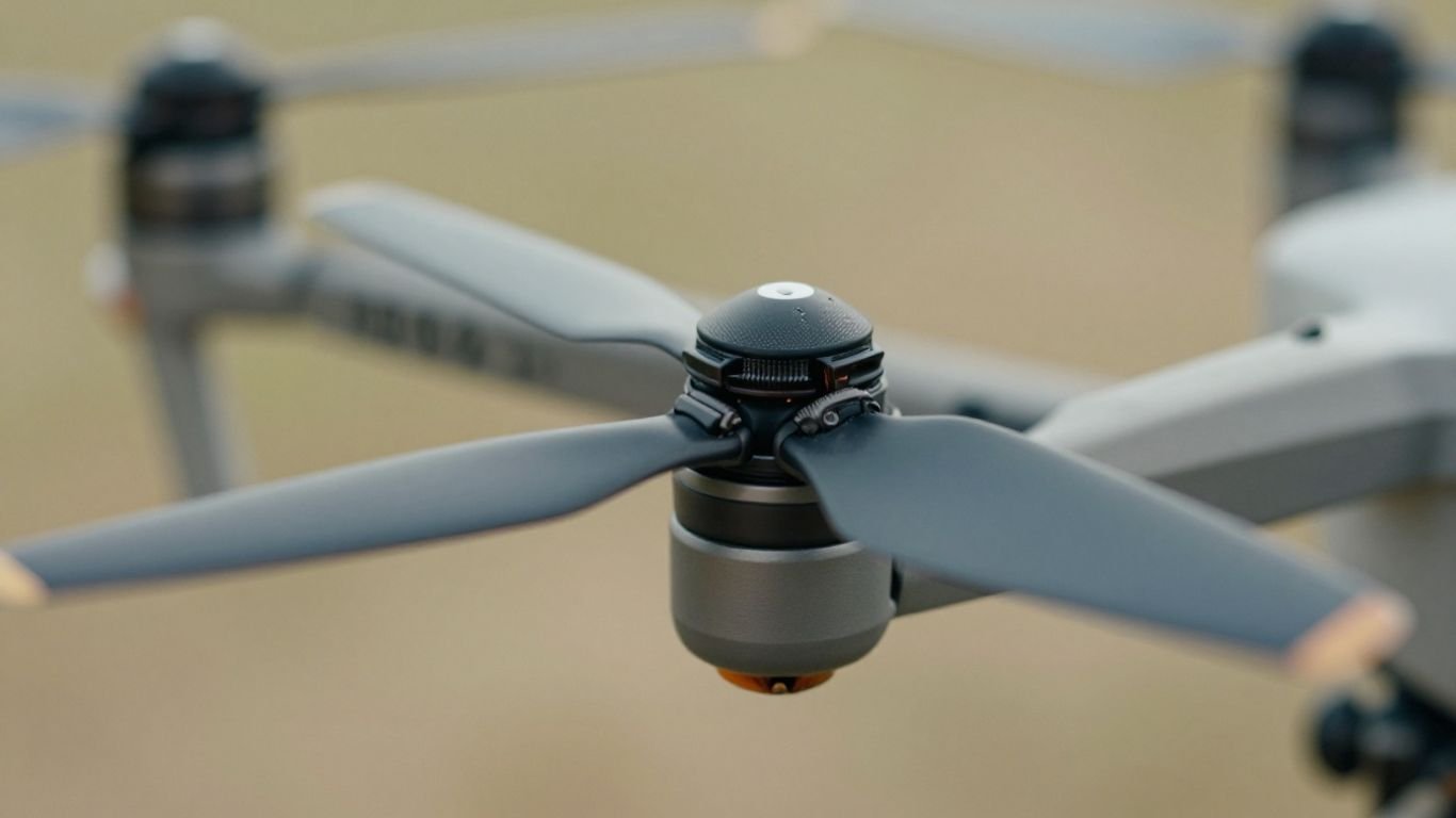 Drone propellers, one detached, clean and undamaged.