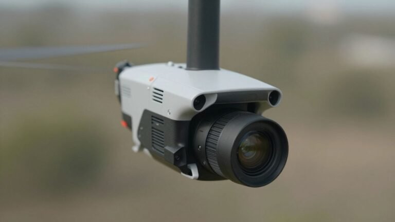 Thermal drone camera hovering, pointing down.